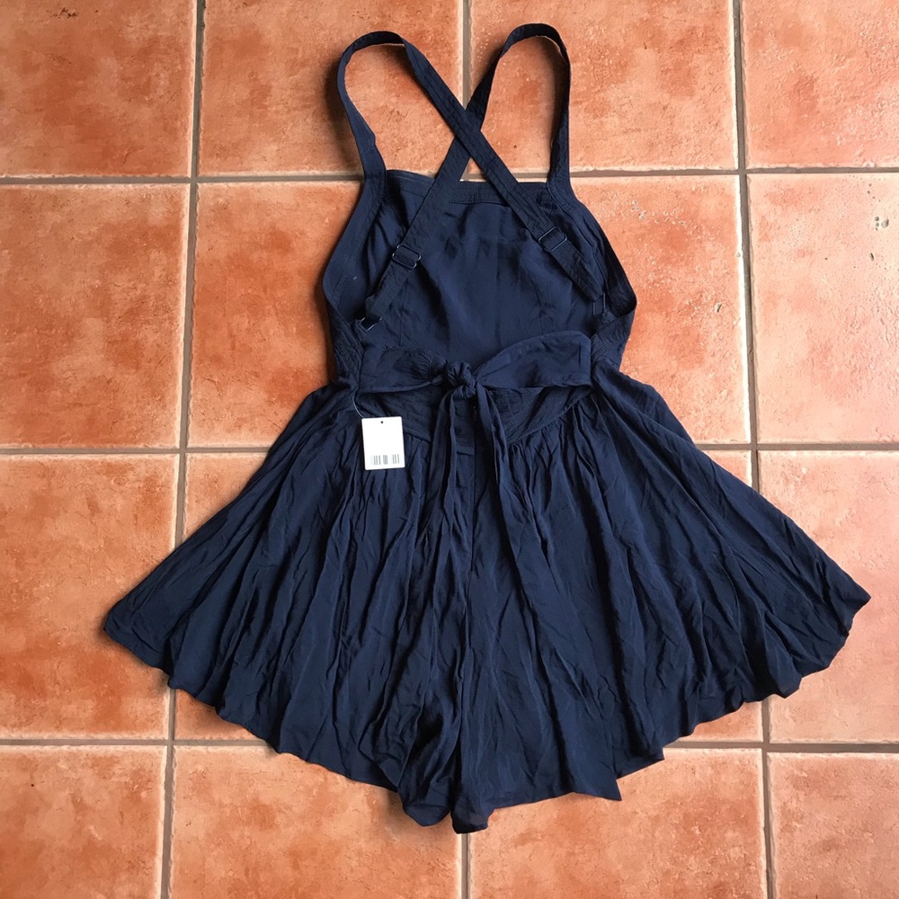 Urban Outfitters Cross Back Navy Blue Romper Dress - Picture 7 of 8